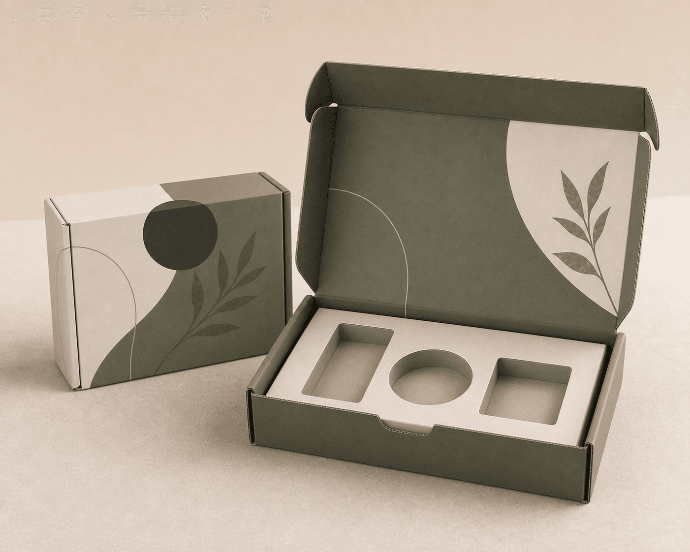 Representative custom influencer kit concept with a fitted product insert