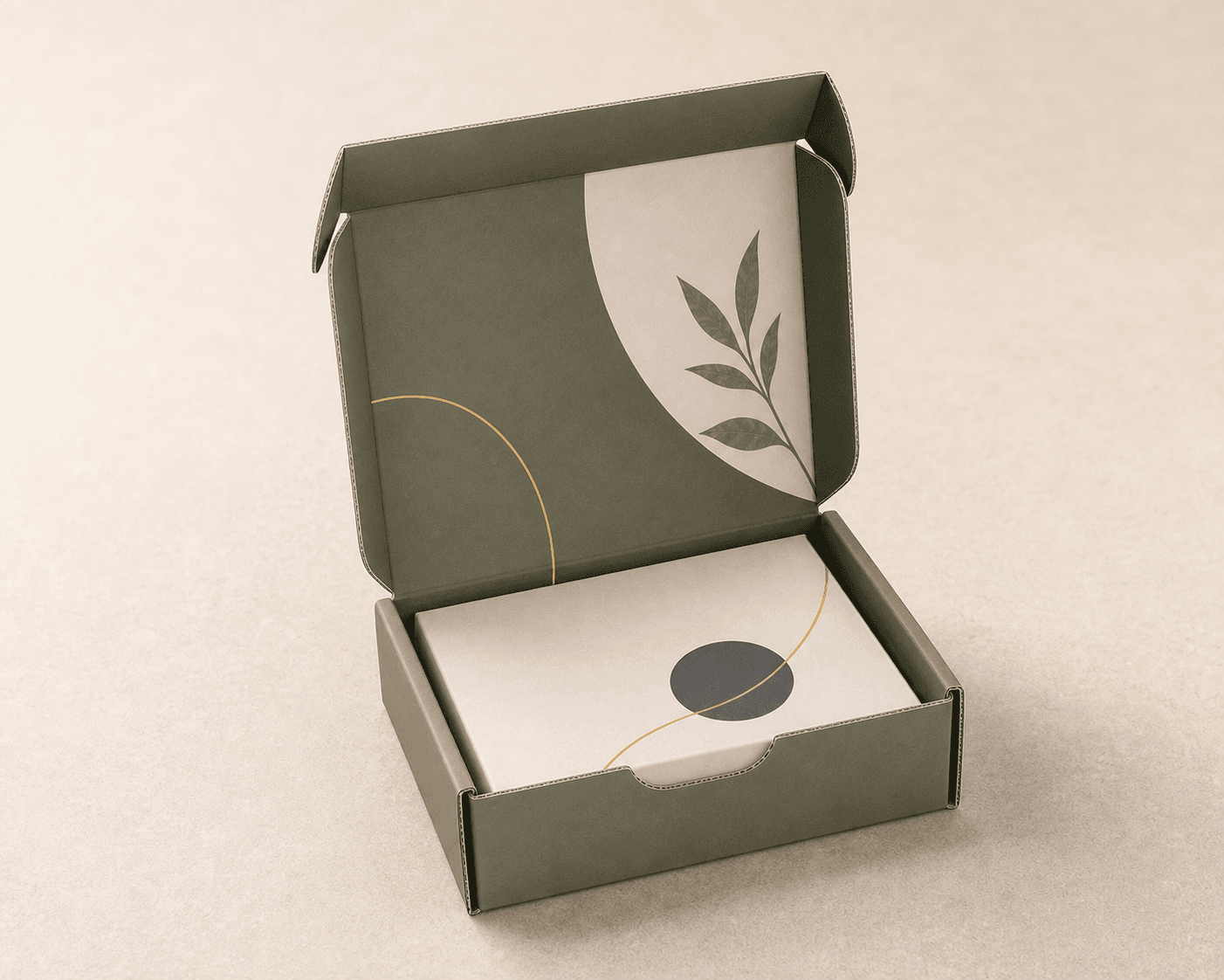 Representative custom PR mailer box concept with interior printing